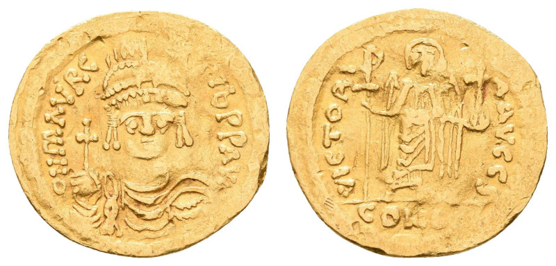 Antike Byzanz
 Mauritius Tiberius, 583-602, Solidus (4,18 g), Konstantinopel, 6...