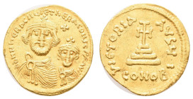 Antike Byzanz
 Heraclius, 610-641, Solidus (4,33g), Konstantinopel. Av: Die Büsten von Heraclius und Heraclius Constantin von vorn, darum Umschrift. ...