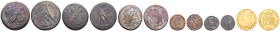 Antike Lots und Sammlungen antiker Münzen
 Lot aus fünf antiken Münzen: 3 ägyptische AE-Nominale des 3. Jh. v. Chr. mit Zeus-Ammon und Adler (64,76 g...