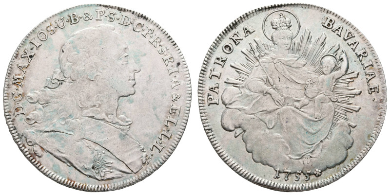 Deutschland bis 1800 Bayern Herzogtum
 Taler, 1755, Maximilian III. Joseph, Hah...