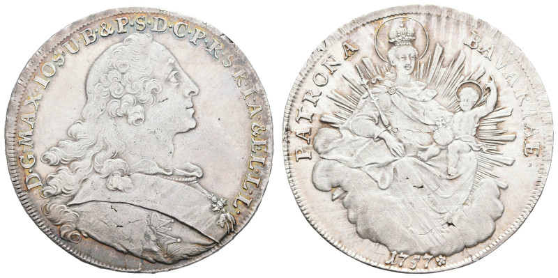 Deutschland bis 1800 Bayern Herzogtum
 Taler, 1755, Maximilian III. Joseph, Hah...