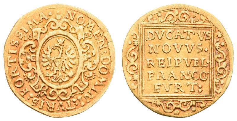 Deutschland bis 1800 Frankfurt Stadt
 Dukat, 1639, Fb. 972, ss+.