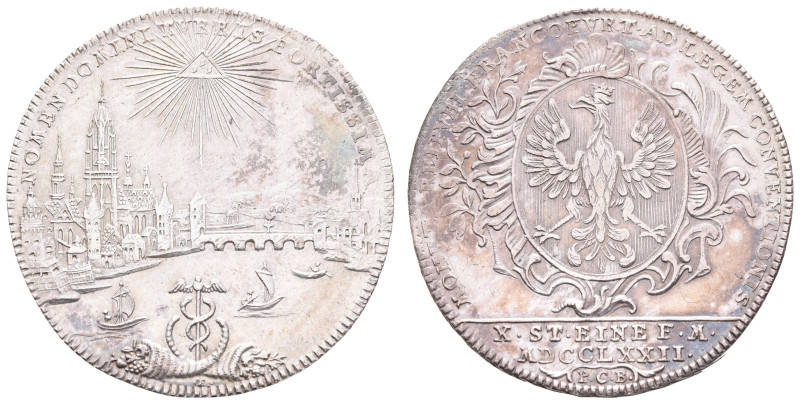 Deutschland bis 1800 Frankfurt Stadt
 Taler, 1772, Stadtansicht, Dav. 2226, lei...