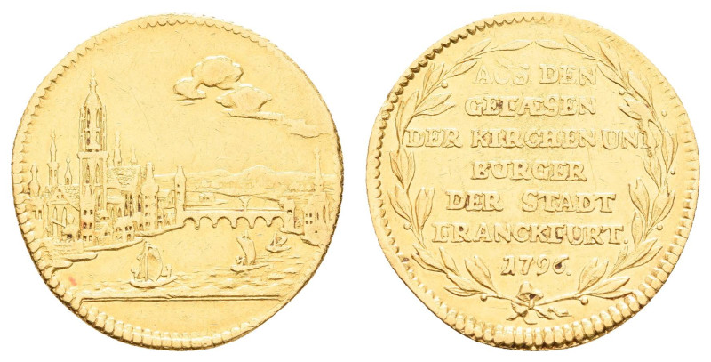Deutschland bis 1800 Frankfurt Stadt
 Dukat, 1796, Stadtansicht, Fb. 1025, kl. ...