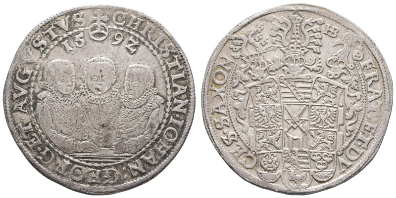 Deutschland bis 1800 Sachsen Albertinische Linie Kurfürstentum
 Taler, 1592, Ch...