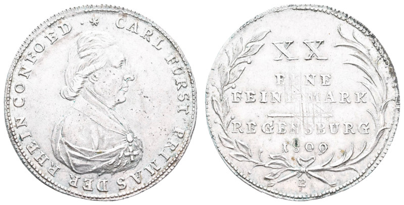 Deutschland 1800-1871 Exklave Regensburg
 1/2 Taler, 1809, Karl Theodor von Dal...