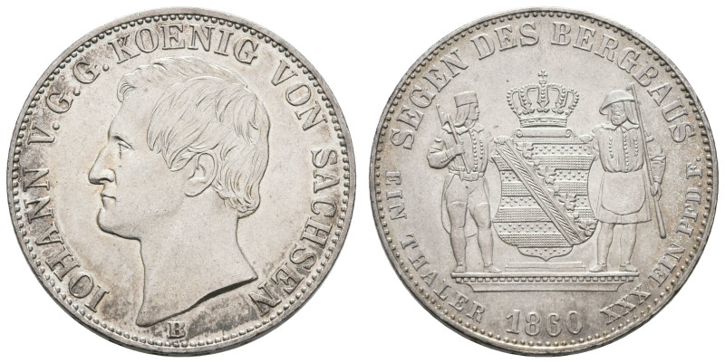 Deutschland 1800-1871 Sachsen
 Taler, 1860, Johann AKS 134, J. 115, vz-st.