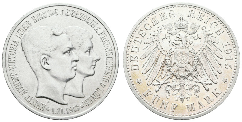 Silbermünzen des Kaiserreichs Braunschweig-Lüneburg
 5 Mark, 1915, Ernst August...