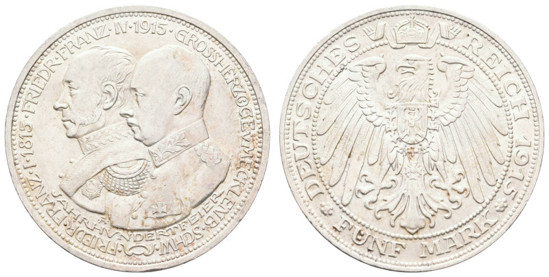 Silbermünzen des Kaiserreichs Mecklenburg-Schwerin
 5 Mark, 1915, Friedrich Fra...