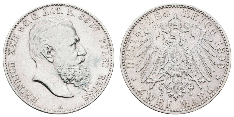 Silbermünzen des Kaiserreichs Reuss ältere Linie
 2 Mark, 1899, Heinrich XXII.,...