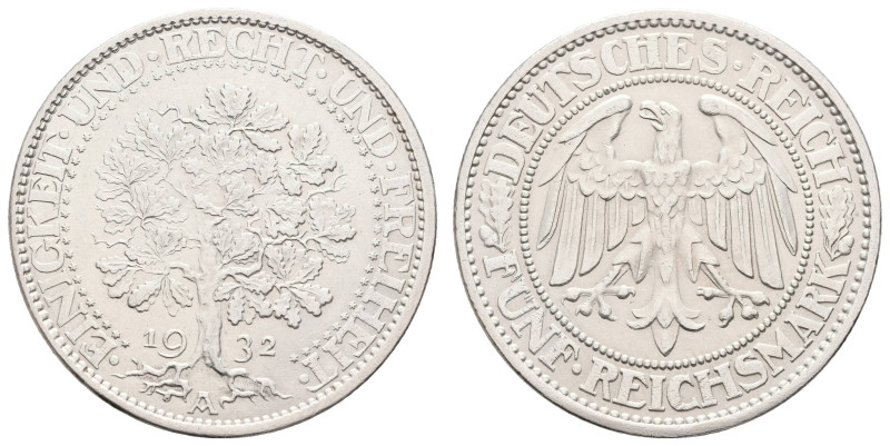 Münzen Weimar
 5 Reichsmark, 1932, A, Eichbaum, vz+. J. 331