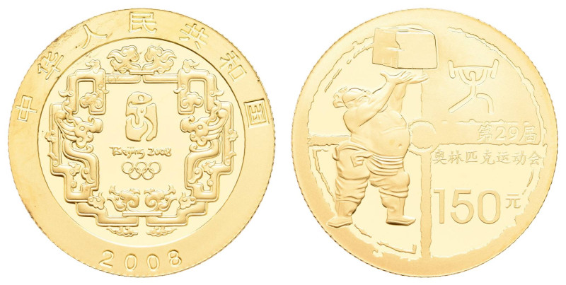 Europa und Übersee China Volksrepublik
 150 Yuan, Gold, 2008, Olympische Spiele...