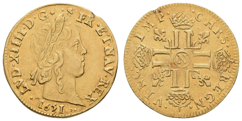 Europa und Übersee Frankreich
 Louis d´or (6,66 g), 1651, N (Montpellier), Ludw...