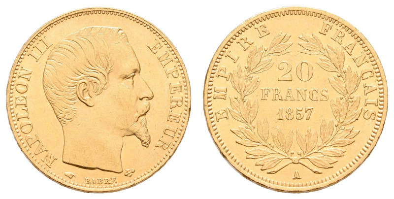 Europa und Übersee Frankreich
 20 Francs, Gold, 1857, Napoleon III., A (Paris),...