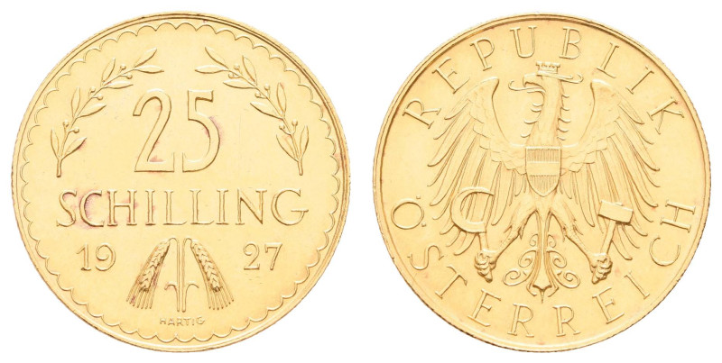 Europa und Übersee Österreich 1. Republik 1918-1938
 25 Schilling, Gold, 1927, ...