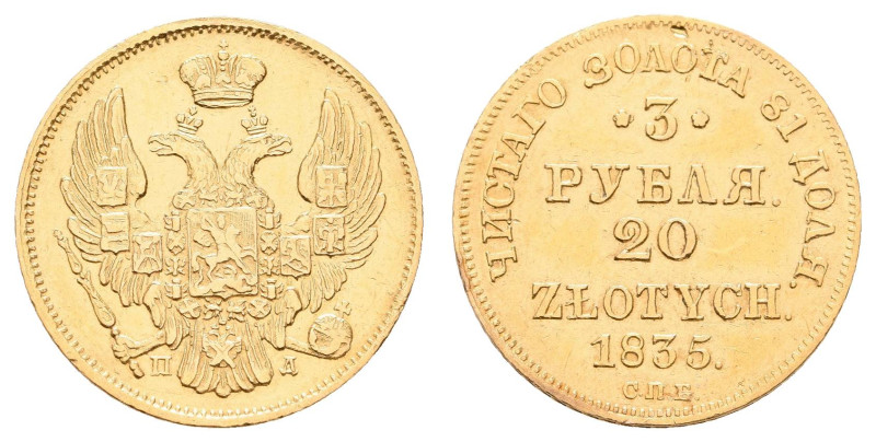 Europa und Übersee Russland Kaiserreich bis 1917
 3 Rubel (20 Zlotych), 1835, N...