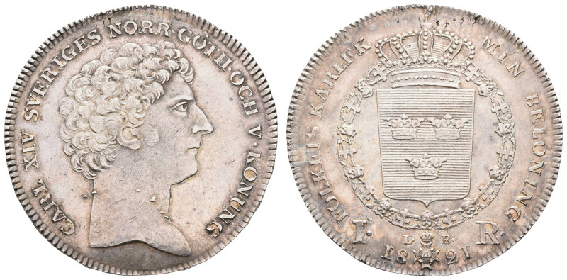 Europa und Übersee Schweden
 Riksdaler, 1821, Karl XIV. Johan, Stockholm, Delza...