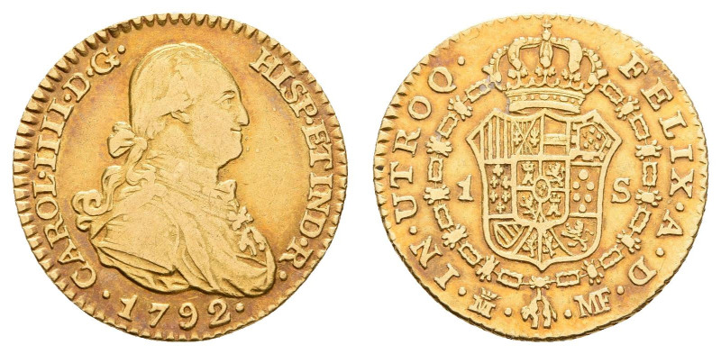 Europa und Übersee Spanien
 1 Escudo, 1792, Karl IV., MF (Madrid), Fried. 298, ...