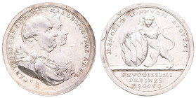 Medaillen Medaillen Deutschland vor 1900
 Bayern, Karl Theodor, Silbermedaille (Dm. 3,3mm, ca. 14,50g), 1795, von v. Cajetan Destouches, auf die zwei...
