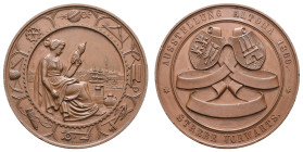 Medaillen Medaillen Deutschland vor 1900
 Hamburg, Altona, unpersonalisierte Prämienbronzemedaille (91,73 g, 59,1 mm), 1869, von C. D. Claudius F., a...