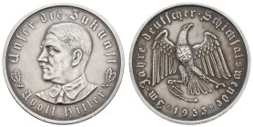 Medaillen Medaillen III. Reich
 Silbermedaille (21,88 g, 36,30 mm), 1933, unsigniert (von Glöckler), im Jahre deutscher Schicksalswende. Av.: Büste H...