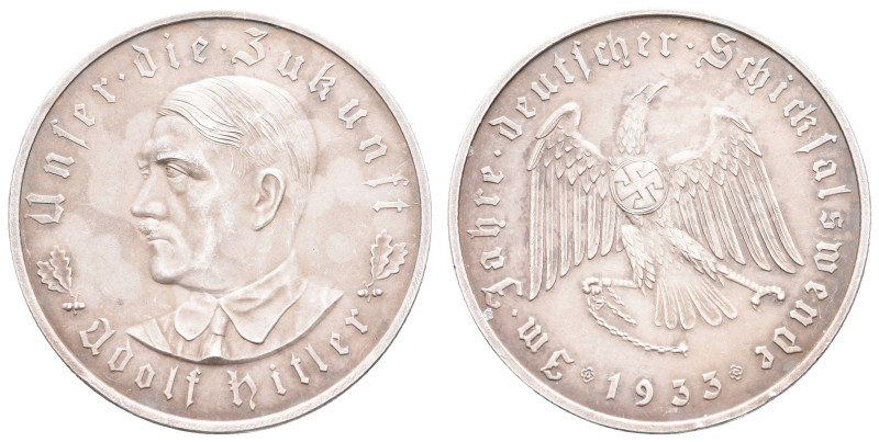 Medaillen Medaillen III. Reich
 Silbermedaille (Dm. 36,0mm, 21,63g), 1933, unsi...