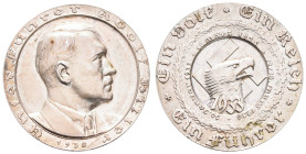 Medaillen Medaillen III. Reich
 Silbermedaille (Dm. ca. 36,2mm, ca. 24,76g), 1938, von F. Bayer. Av. Büste Hitlers nach rechts, im Außenkranz Umschri...