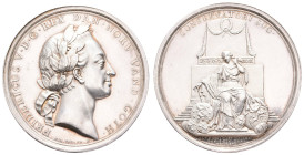 Medaillen Medaillen Ausland vor 1900
 Dänemark, Frederik V., Silbermedaille (Dm. 42,70mm, 39,91g), 1767, von J. H. Wolff, auf seinen Tod. Av: Kopf na...