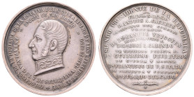 Medaillen Medaillen Ausland vor 1900
 Peru, Andrés Avelino Cáceres, Silbermedaille (48,3 g, 44,0 mm), 1890, von J. R., auf die durchgesetzte Grundste...