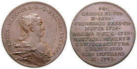 Medaillen Medaillen Ausland vor 1900
 Schweden, Ulrika Eleonora, Bronze Suitenmedaille (ca. 33,40mm, 14,48g), o.J., von J. C. Hedlinger. Av: Brustbil...