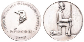 Medaillen Medaillen Deutschland nach 1900
 Weimarer Republik, Silbermedaille (28,38 g, 39,8 mm), 1927, von Lidl (H. L.), auf das 18. deutsche Bundess...