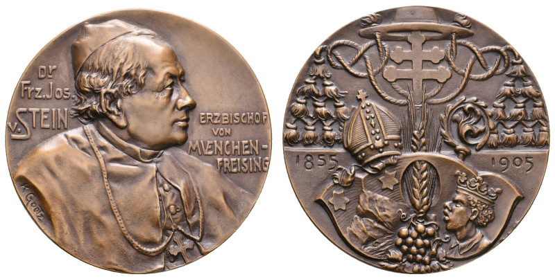 Medaillen Medaillen Karl Goetz
 Bronzegussmedaille (Dm. 69,5mm, 154,11g), 1905,...