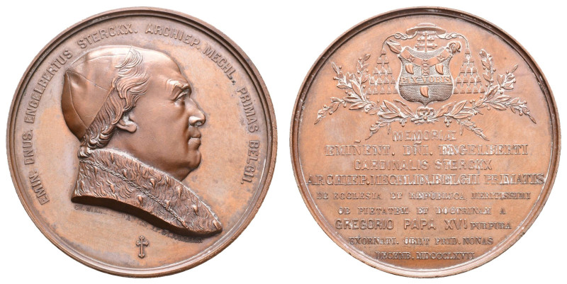 Medaillen Personenmedaillen
 Belgien, Leopold II., Kupfermedaille (87,24 g, 60,...