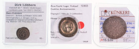Sammlungen und Nachlässe Deutsche Münzen bis 1871
 Lot von 3 Münzen: Mainz Heller o.J. Dietrich I. Schenk zu Erbach (1434-1459), Frankfurt Brakteat 2...