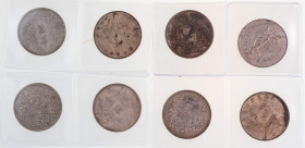 Sammlungen und Nachlässe Übersee
 CHINA, Lot von sieben 1 Dollar Münzen und einem Dollar 1911 Hong Kong. Dabei u.a. sechs 1 Dollar Münzen der Republi...