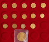 Sammlungen und Nachlässe Sammlungen Goldmünzen
 Lot von 14 Goldmünzen mit Ausgaben aus Frankreich, Großbritannien, Italien, Österreich dem deutschen ...