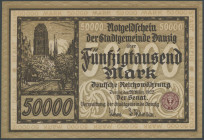 Banknoten Geldscheine der deutschen Kolonien
 Deutsche Nebengebiete-Freie Stadt Danzig, 50.000 Mark 20.3.1923, Ro. 798/ P20, kassenfrisch, Erh. I/unc...