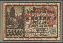 Banknoten Geldscheine der deutschen Kolonien
 Deutsche Nebengebiete-Freie Stadt Danzig, 1 Mio. Mark 8.8.1923, beidseitiger roter Überdruck auf 50.000...