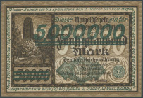 Banknoten Geldscheine der deutschen Kolonien
 Deutsche Nebengebiete-Freie Stadt Danzig, 5 Mio. Mark 8.8.1923, grüner Überdruck auf 5.000 Mark 20. 3.1...