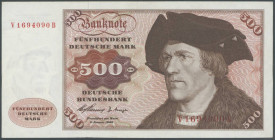 Banknoten Geldscheine Deutsche Bundesbank
 500 Deutsche Mark 2.1.1960, V/B, Ro. 267a/ P 23, Erh. II.