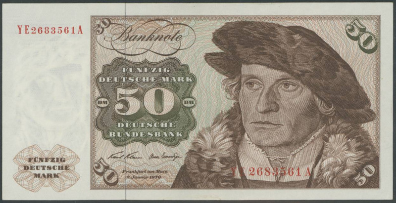 Banknoten Geldscheine Deutsche Bundesbank
 50 Deutsche Mark 2.1.1970, Austausch...