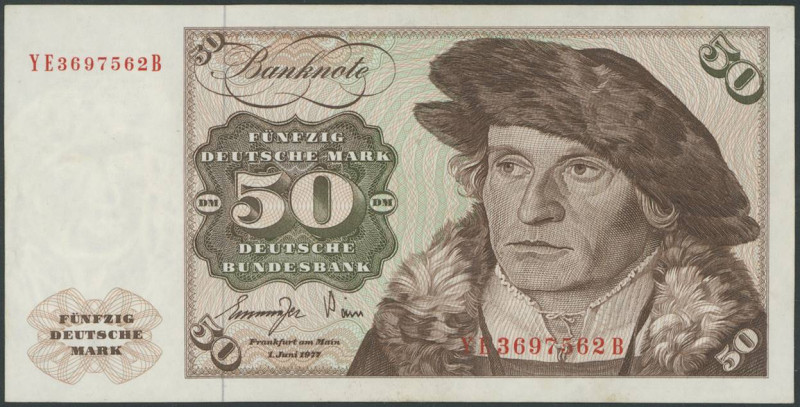 Banknoten Geldscheine Deutsche Bundesbank
 50 Deutsche Mark 1.6.1977, Austausch...