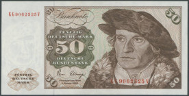 Banknoten Geldscheine Deutsche Bundesbank
 50 Deutsche Mark 2.1.1980, Ser KG/V Ros. 283a/P33c, Erh. I.