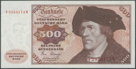 Banknoten Geldscheine Deutsche Bundesbank
 500 Deutsche Mark 2.1.1980, Rev. links unten mit Copy, Ser. V/W, Ros. 290a/P35c, Erh. I.