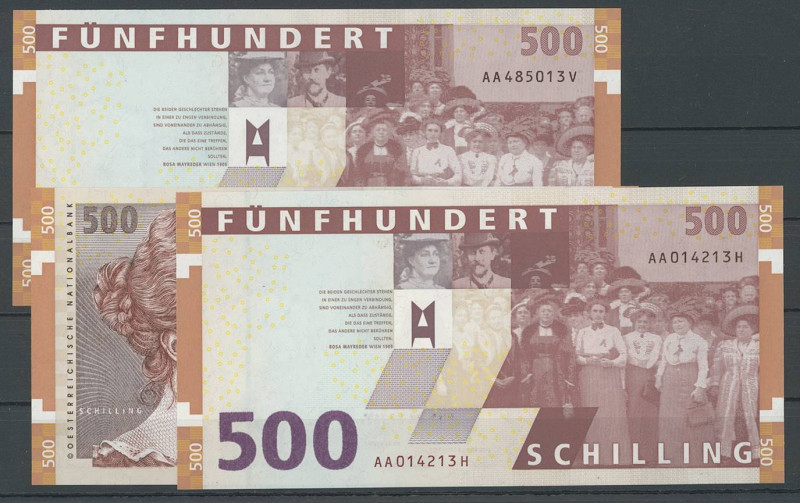 Banknoten Banknoten Europa
 Österreich, 500 Schilling 1.1.1997, Pick 154, Richt...