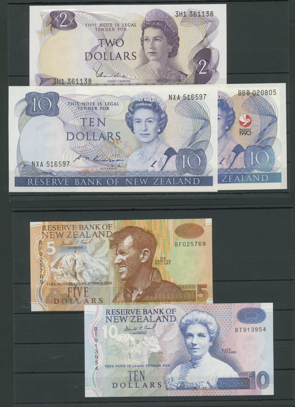 Banknoten Sammlungen Papiergeld
 Neuseeland, Lot von 11 Banknoten 2, 5, 10, 20,...