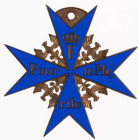 Auszeichnungen Deutscher Staaten bis 1933
 Preußen, Orden Pour le Merite für Militärverdienst Ordenskreuz, Zweitstück, Juweliersanfertigung, Buntmeta...