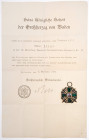 Auszeichnungen Deutscher Staaten bis 1933
 Baden, Orden vom Zähringer Löwen, Ritterkreuz 2. Klasse mit Schwertern, Silber/Silber vergoldet, Glasfluss...