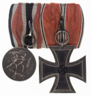 Ordenspangen 3. Reich 2. Weltkrieg
 Ordensspange mit 2 Auszeichnungen, Eisernes Kreuz 1939 2. Klasse und Österreich Medaille zur Erinnerung an den 13...