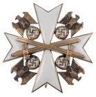 3. Reich Zivile Auszeichnungen
 Deutscher Adler Orden 4. Klasse mit Schwertern, 2. Stufe, Steckkreuz, 50 mm, Schwerter 38 mm, Silber vergoldet, Kreuz...